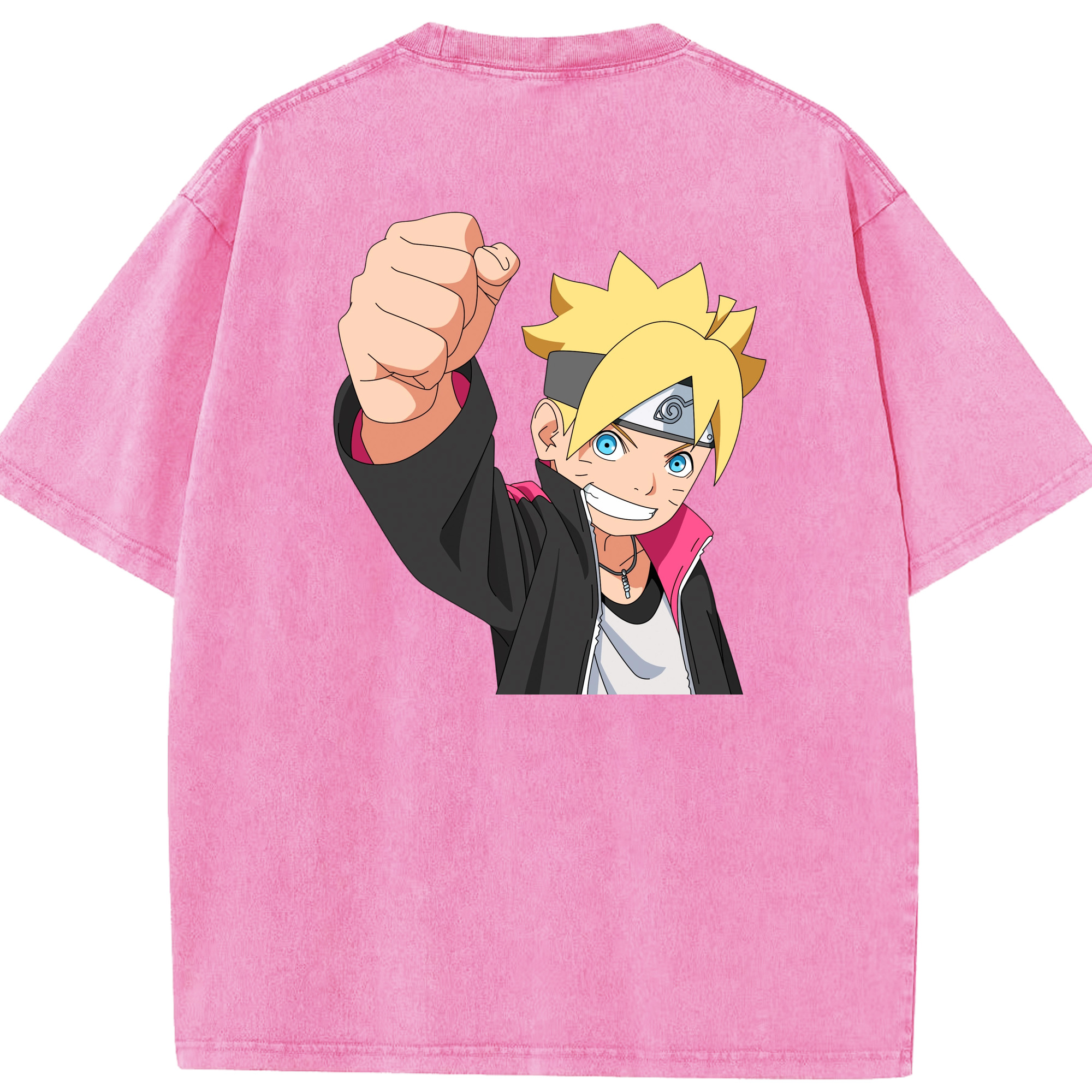 （画像用） NARUTO -ナルト- うずまき ボルト Uzumaki Boruto 綿100% ヴィンテージ風 半袖Tシャツ（背面プリント）